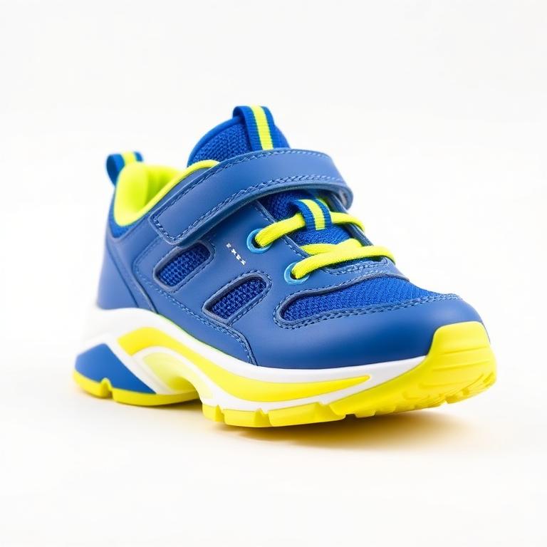 Calçado Desportivo Resistente Criança, Playventure Azul e Amarelo Fluo