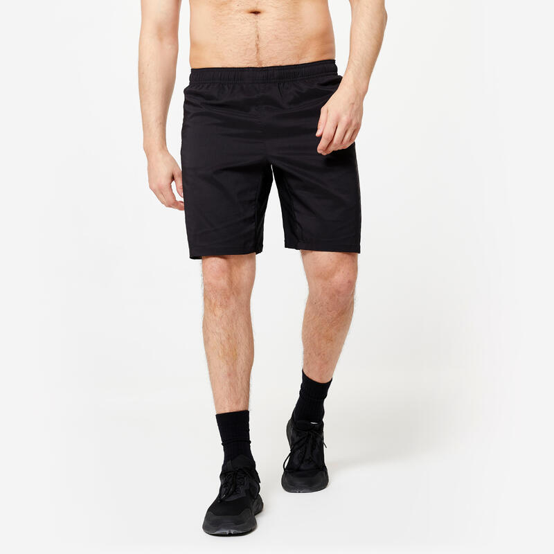 Calções Respiráveis de Fitness com Bolsos com Fecho Homem Preto-fumado