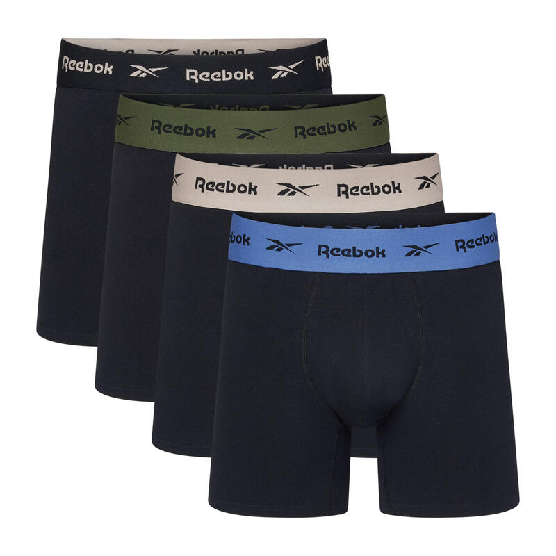 Boxers de Desporto em Algodão Homem Preto (Conjunto de 4)