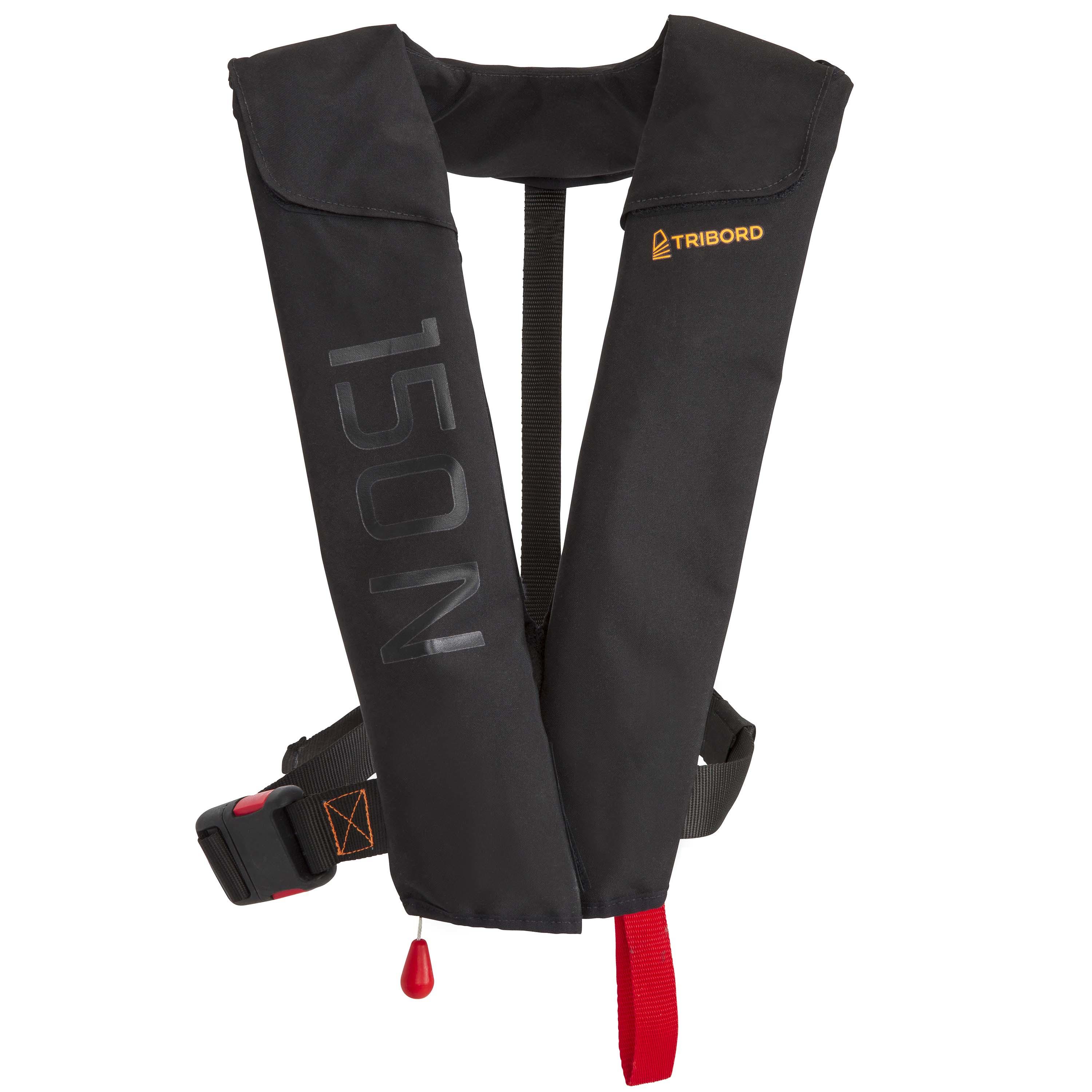 DECATHLON Colete Salva-vidas automático insuflável Adulto LJ 150N AIR Preto