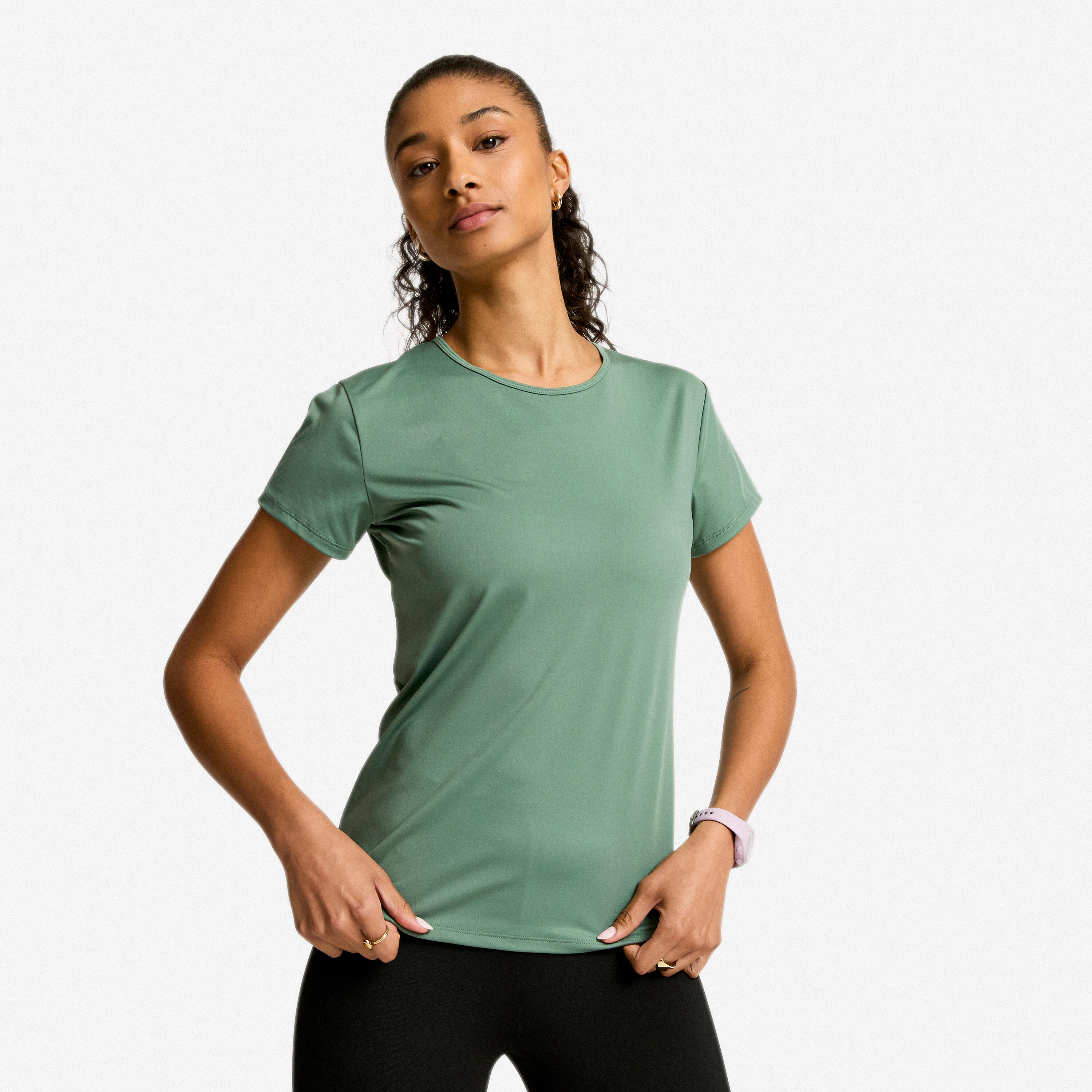 DOMYOS T-Shirt de Fitness Mulher Verde