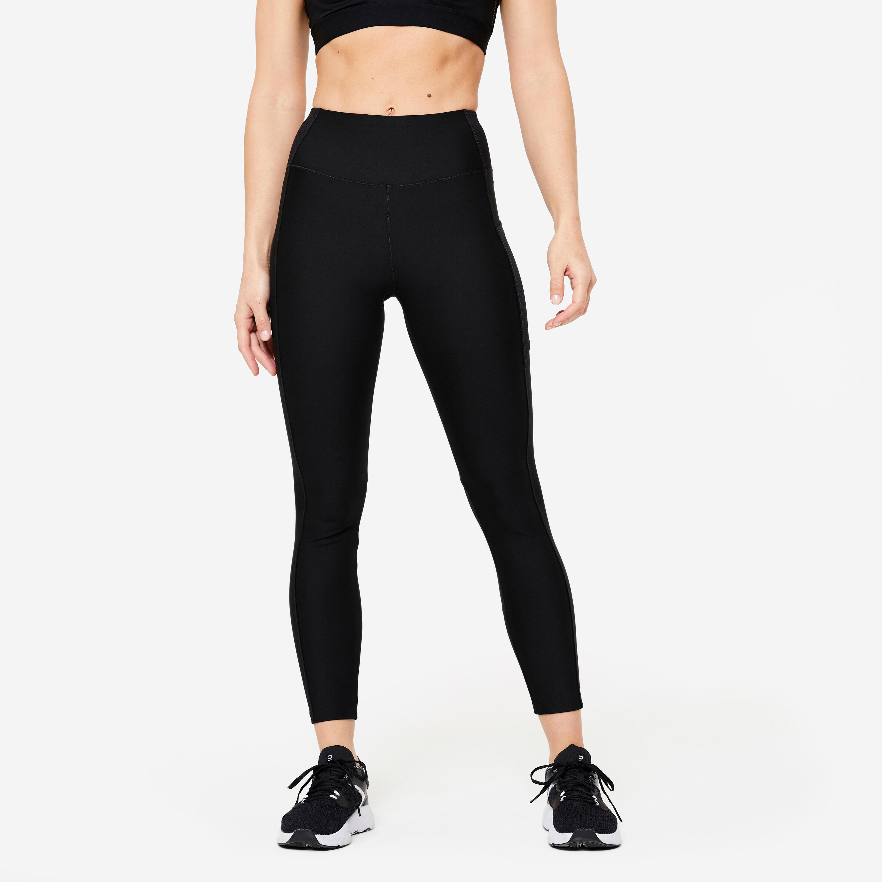 DOMYOS Leggings de Fitness com Bolso para Telemóvel Mulher Preto