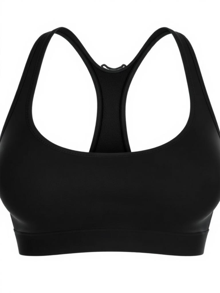 Top sem Costuras de Desporto com Costas em T Suporte Médio Mulher Preto