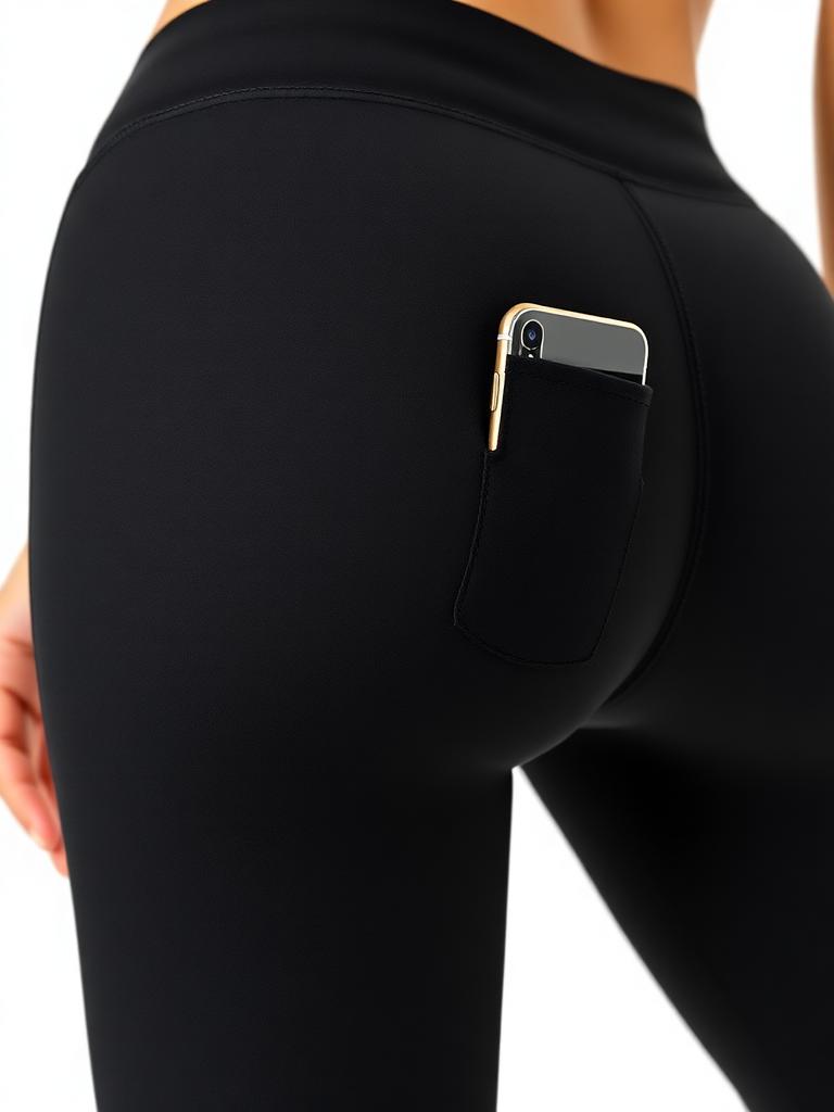 Leggings de Fitness com Bolso para Telemóvel Mulher Preto