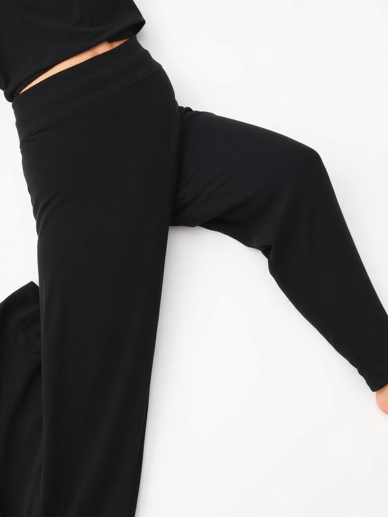Calças de Yoga algodão suave Cintura Alta Mulher, Preto Ultra